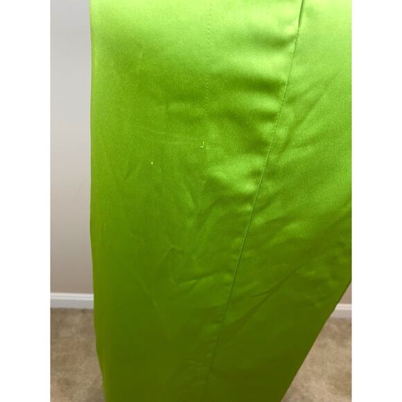 Khanums Kenisei Crystal Embellished Halter Green Limeade Maxi Gown Size Medium - Picture 9 of 12